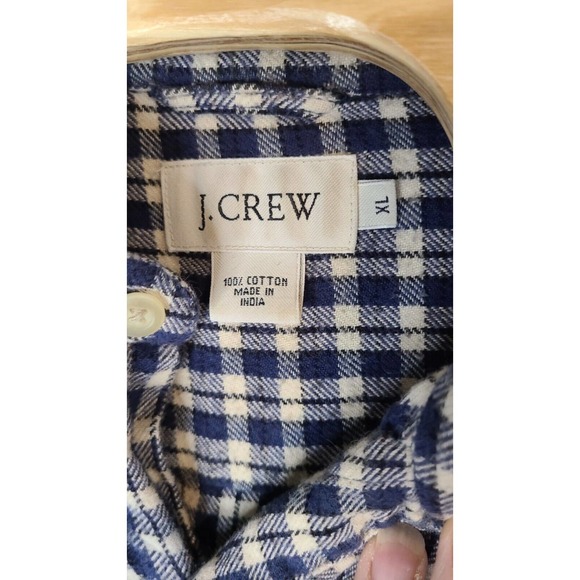 J.CREW FLANNEL PLAID WORKSHIRT GRAY MENS SIZE XL EXCELLENT - Picture 4 of 4